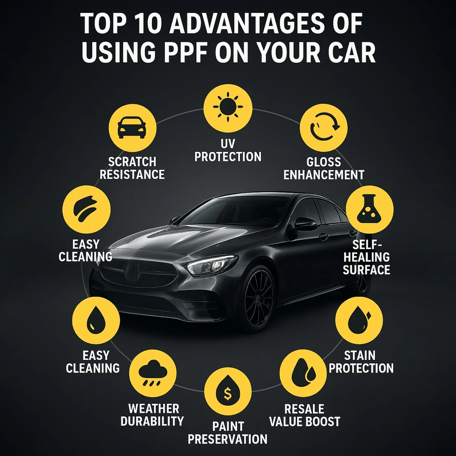 Black & White Protection Film application